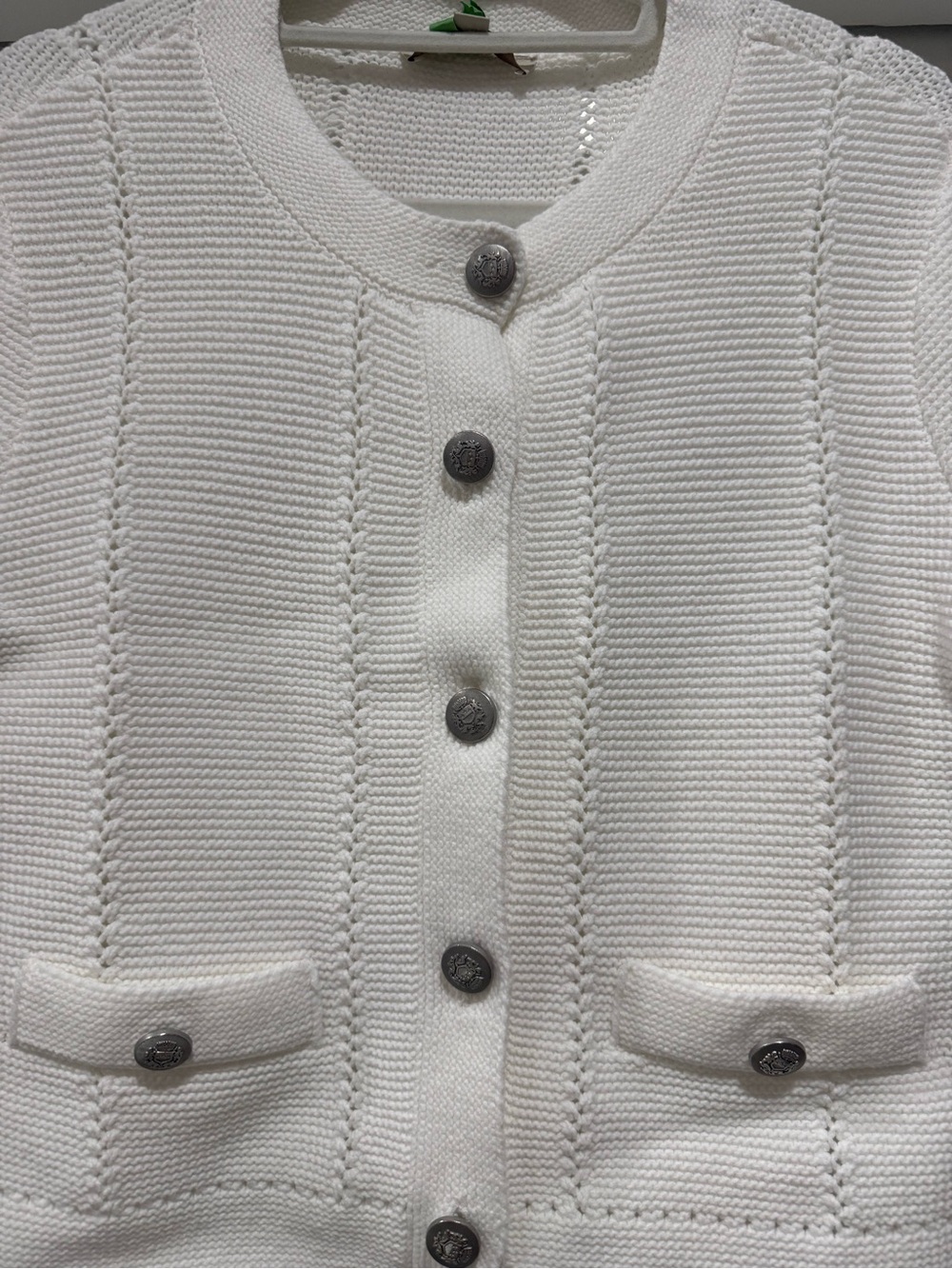 Loft White Short Sleeve Cardigan. Size Medium - Picture 2 of 7